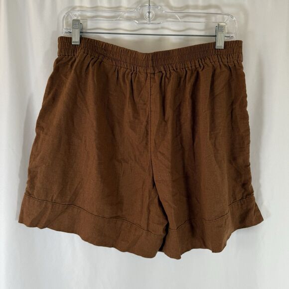 Banana Republic Linen Blend Shorts Women's Medium Brown High Rise Lightweight - Picture 8 of 9